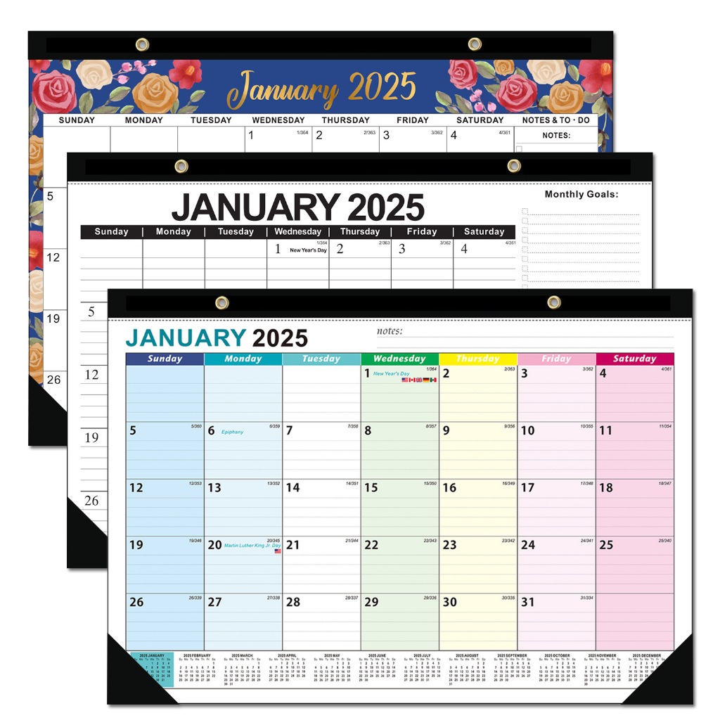 2025-2026(18 เดือน) ปฏิทินแขวนขนาดใหญ่โฮมออฟฟิศปฏิทินติดผนังพร้อม Memos & Holiday Reminds
