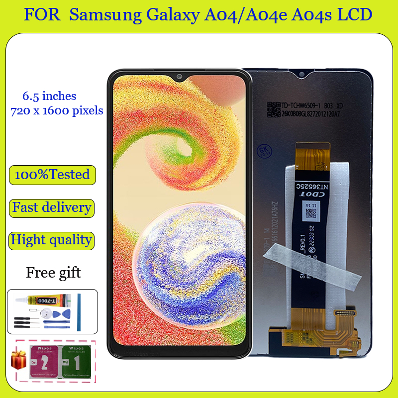 Original สําหรับ Samsung Galaxy A04 A04e A04s จอแสดงผล LCD Touch Screen Digitizer เปลี่ยน