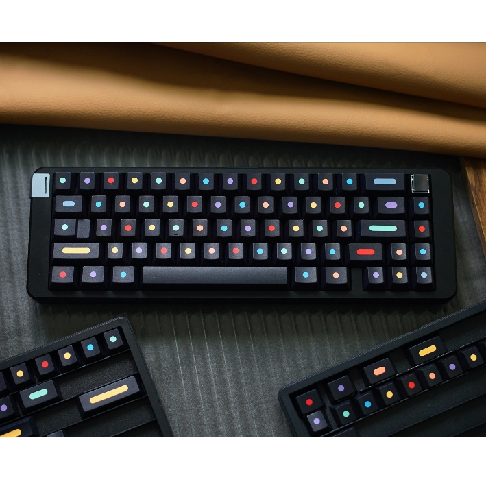 131 คีย์ GMK Black Dots Keycaps โปรไฟล์เชอร์รี่ Dye Sublimation Keycap สําหรับ MX Switch คีย์บอร์ด