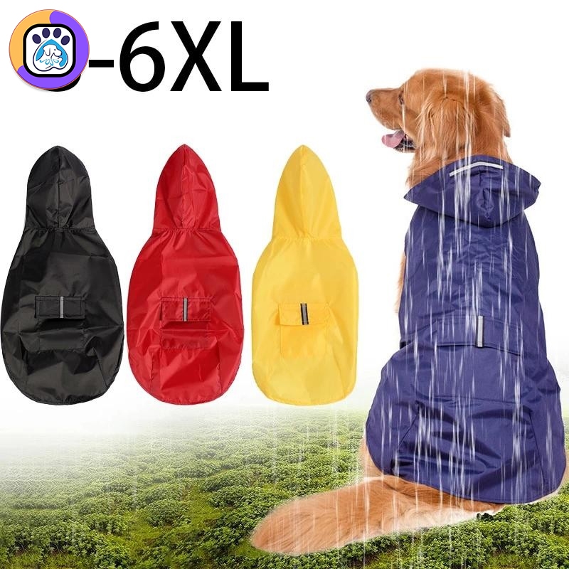 (ของลดราคา)เสื้อกันฝนสุนัข 4 สี ส-6เอ็กแอล หมาใหญ่ สุนัขตัวเล็ก ใส่ได้ วัสดุกันน้ํา น้ําหนักเบา การกระทํา สะดวก สัตว์เลี้ยง เสื้อกันฝนกลางแจ้