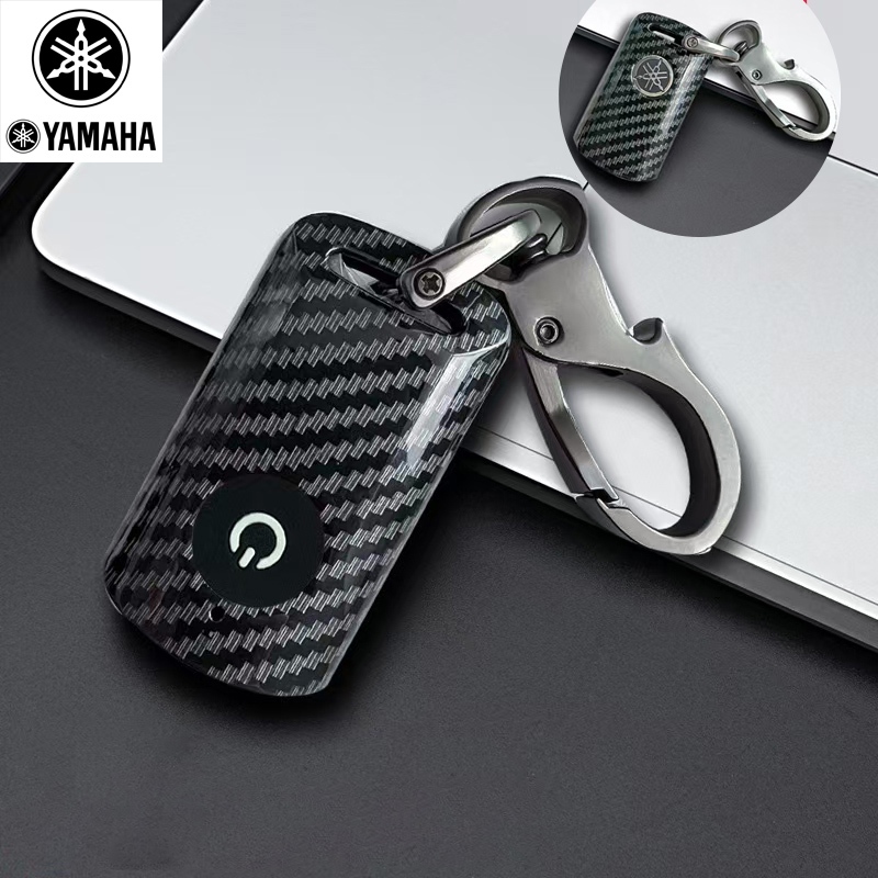 คาร์บอนไฟเบอร์กุญแจรถเหมาะสําหรับ Yamaha AEROX 155/Xmax/FREEGO/Xmax 300/NVX 155 Nmax Remote key Case Carbon Case key