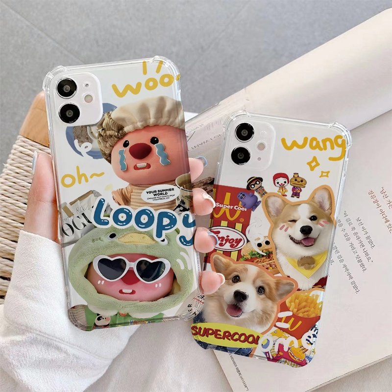 สี่มุมหนาคู่การ์ตูนสัตว์เคสโทรศัพท์ HTC U24 U23 Desire 22 21 U20 U12+19+U11 life Pro เคสป้องกัน