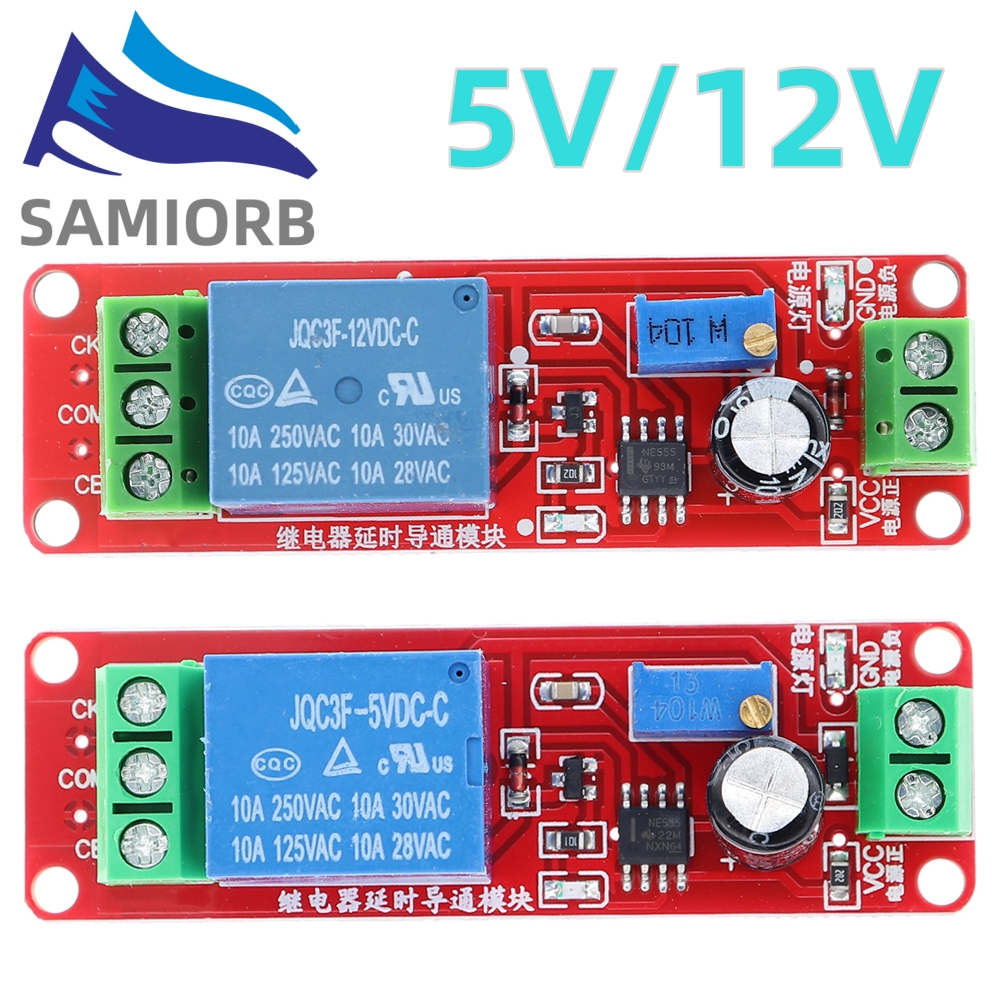 งานแท้ในไทย DC 5V/12V NE555 รีเลย์หน่วงเวลา 0-10วินาที Delay Timer Switchพร้อมส่ง