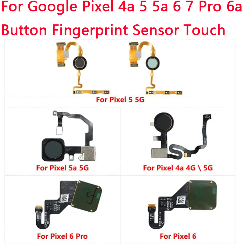 สําหรับ Google Pixel 4a 5 5a 6 7 7a Pro 6a บ้านกลับปุ่ม Key การเชื่อมต่อลายนิ้วมือ Sensor Scanner Flex Cable Touch
