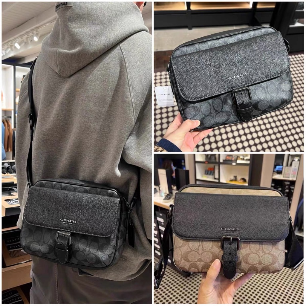 ของแท้ 100% COACH Mens New Style Hudson กระเป๋ากล้องกระเป๋าสะพายข้าง C6080 C5401 C5399 C8143