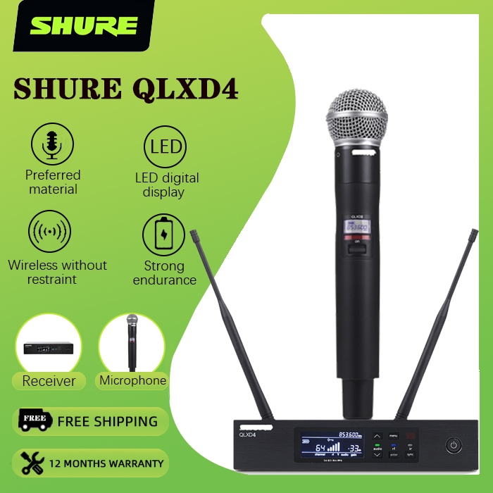 Shure QLXD4 ไมโครโฟนไร้สายหนึ่งขั้นตอนตัวรับสัญญาณไมโครโฟนประสิทธิภาพโดยเฉพาะ