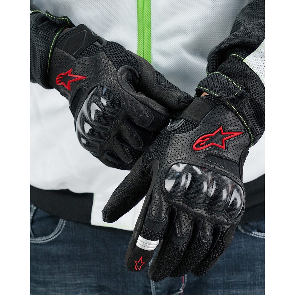 ถุงมือขี่มอเตอร์ไซค์ A Star ถุงมือสั้น ถุงมือตาข่ายระบายอากาศกันกระแทก ถุงมือขี่มอเตอร์ไซค์ Unisex Rider - รูปที่ 2