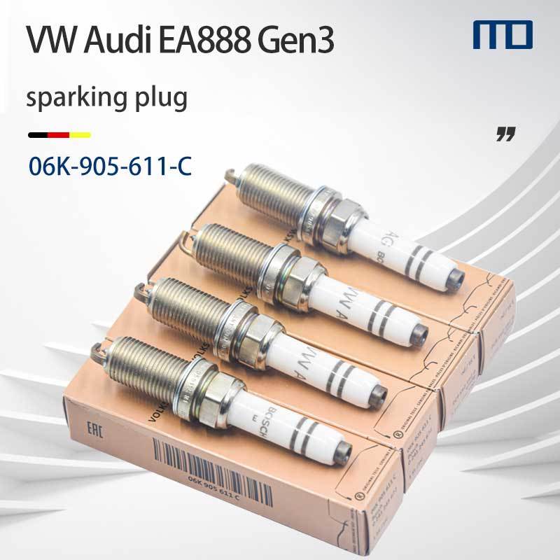 VW Audi Spark Plug (1 ชุด 4 ชิ้น) สําหรับ VW GOLF GTI MK7 PASSAT B8 AUDI A4 A5 Q5 B8.5 EA888 Gen3 Sp