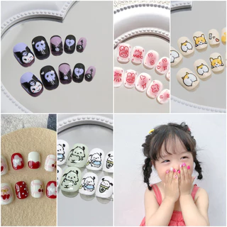 เล็บปลอม ชนิดอะคริลิค สไตล์ฝรั่งเศส สีขาว ชมพู 24 ชิ้น