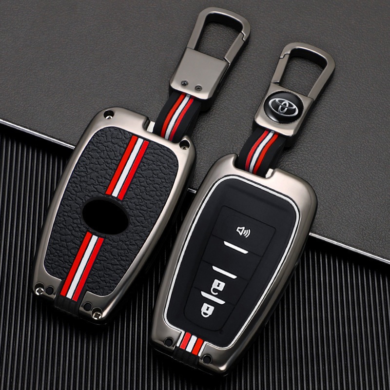 เคสกุญแจรีโมทรถยนต์ โลหะผสมสังกะสี สําหรับ Toyota Prius Camry Corolla C-HR CHR RAV4 Prado ของแต่งรถยนต์ พวงกุญแจ