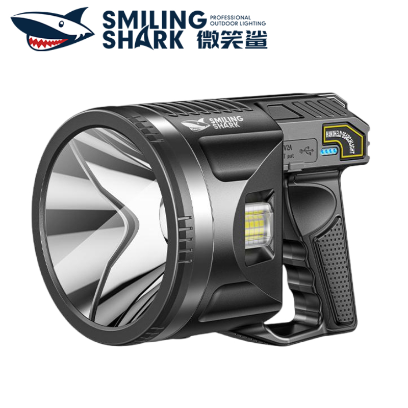 Smiling Shark ST5129 led ไฟฉายแสงสว่างเป็นพิเศษ COB ไฟด้านข้าง Type-c ชาร์จไฟทํางาน Super Bright 6 โหมดไฟฉายกันน้ํา Night patrol, ตั้งแคมป์, ทํางาน