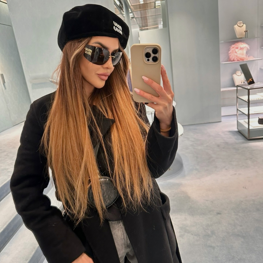 ใหม่ Retro อเมริกันสแควร์รอบกรอบโค้งแว่นตากันแดดแฟชั่น High-end สวมใส่แว่นตาบุคลิกภาพ MIU ตัวอักษรตกแต่งแว่นตากันแดด - รูปที่ 2