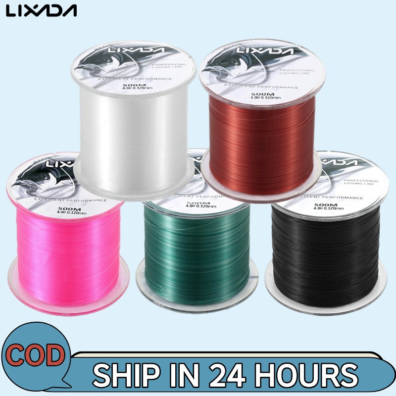 Lixada เอ็นตกปลาไนลอน ทนทาน ยาว 500 เมตร ขนาด 1.0 - 8.0 มม. 5 สี