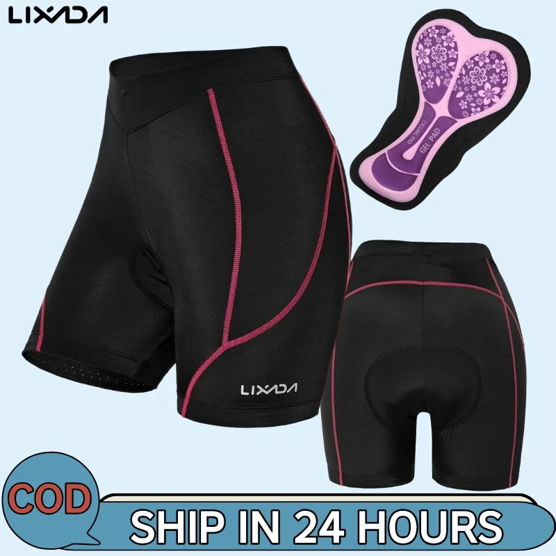 Lixada กางเกงขาสั้นเสริมฟองน้ํา 3D สําหรับผู้หญิงขี่จักรยาน