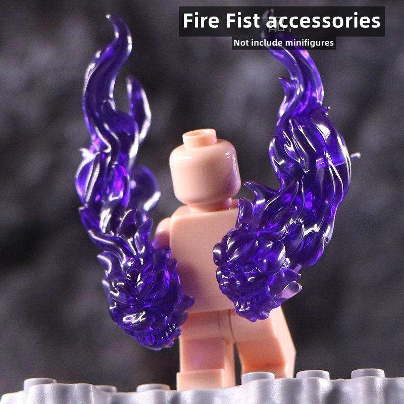 Fire Fist อุปกรณ์เสริมเปลวไฟเทคนิคพิเศษ Minifigure อุปกรณ์เสริมเข้ากันได้กับบล็อกตัวต่อเด็กประกอบของเล่น