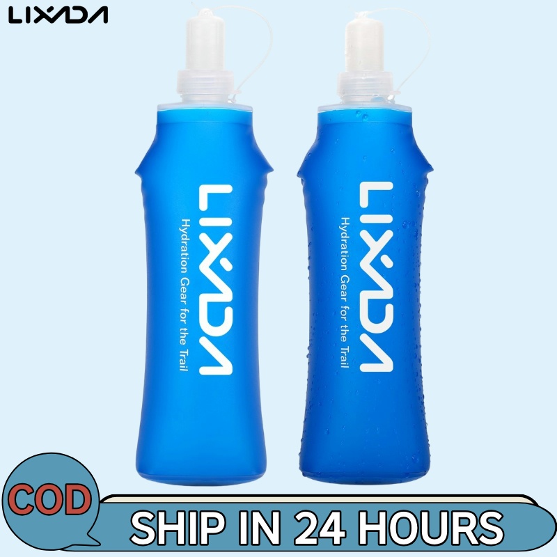 Lixada ขวดน้ําดื่ม แบบนิ่ม พับได้ ไร้ BPA ขนาด 500 มล. สําหรับวิ่ง เดินป่า ขี่จักรยาน กลางแจ้ง 1 ชิ้น 2 ชิ้น