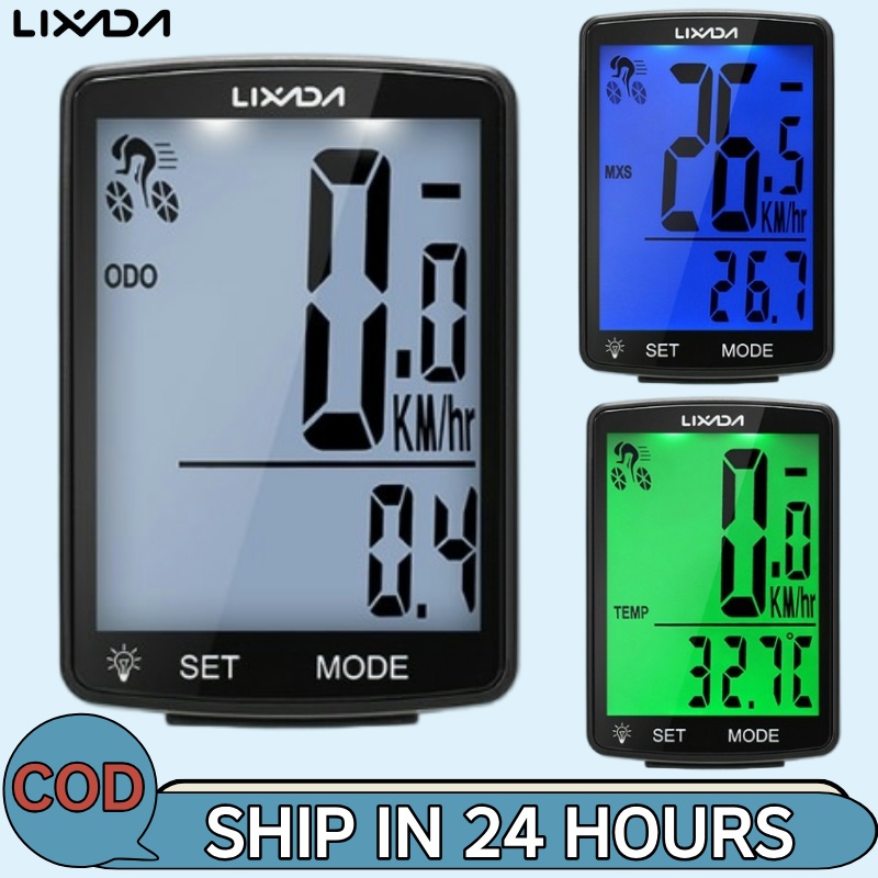 Lixada ไร ้ สายจักรยานคอมพิวเตอร ์ Multi Functional LCD หน ้ าจอจักรยานคอมพิวเตอร ์ จักรยานเสือภูเขา Speedometer วัดระยะทาง IPX6 กันน ้ ําขี ่ จักรยานวัดอุณหภูมิขี ่ จักรยานอุปกรณ ์ เสริม