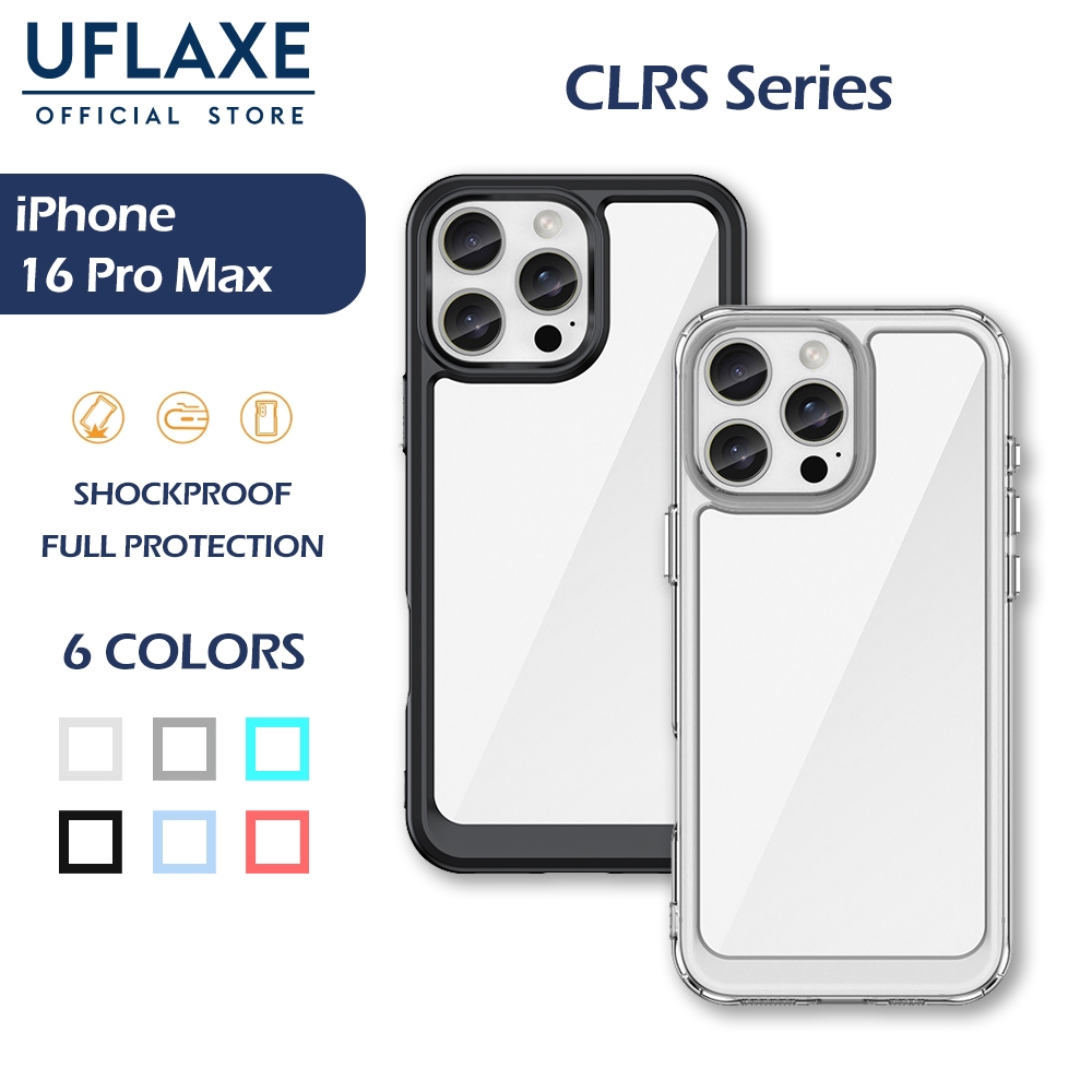 UFLAXE CLRS เคสสำหรับ Apple iPhone 16 Pro Max - เคสโทรศัพท์ใส เคสแข็งกันกระแทก