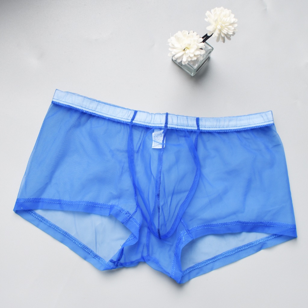 กางเกงบ๊อกเซอร์ผู้ชาย Ultra Thin Mesh กางเกงบ๊อกเซอร์เซ็กซี่ระบายอากาศได้