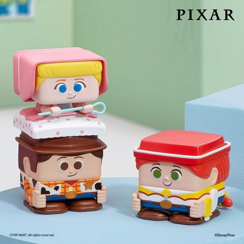 Pop Mart Disney Pixar POP CUBE-1-2-3 Series Mystery Box Figure Stacking Music CUBE แม่เหล็กดูด