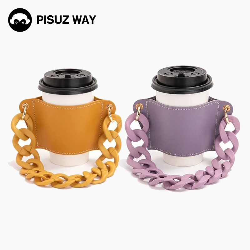 Pisuz Wayถุงใส่แก้วถุงหิ้วแก้วกระเป๋าใส่แก้วน้ำหนังPU
