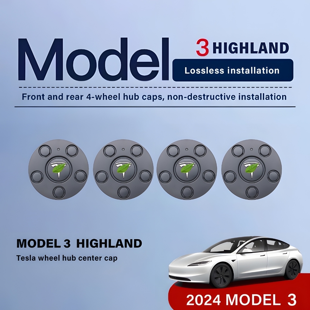 เหมาะสําหรับ Tesla Model 3 Highland ฝาครอบดุมล้อรถ HUB ป้องกัน 18 นิ้ว สกรูอุปกรณ์ปรับเปลี่ยน