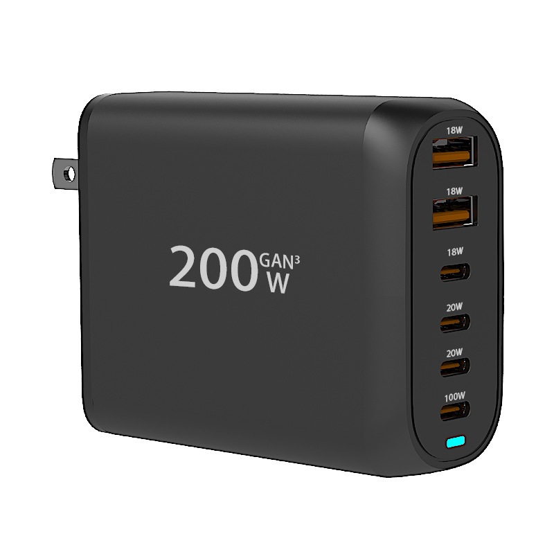การชาร์จอย่างรวดเร็ว GaN 200W พร้อมพอร์ตเอาต์พุตหลายตัว, เครื่องชาร์จแบบเร็ว 4C2A GaN
