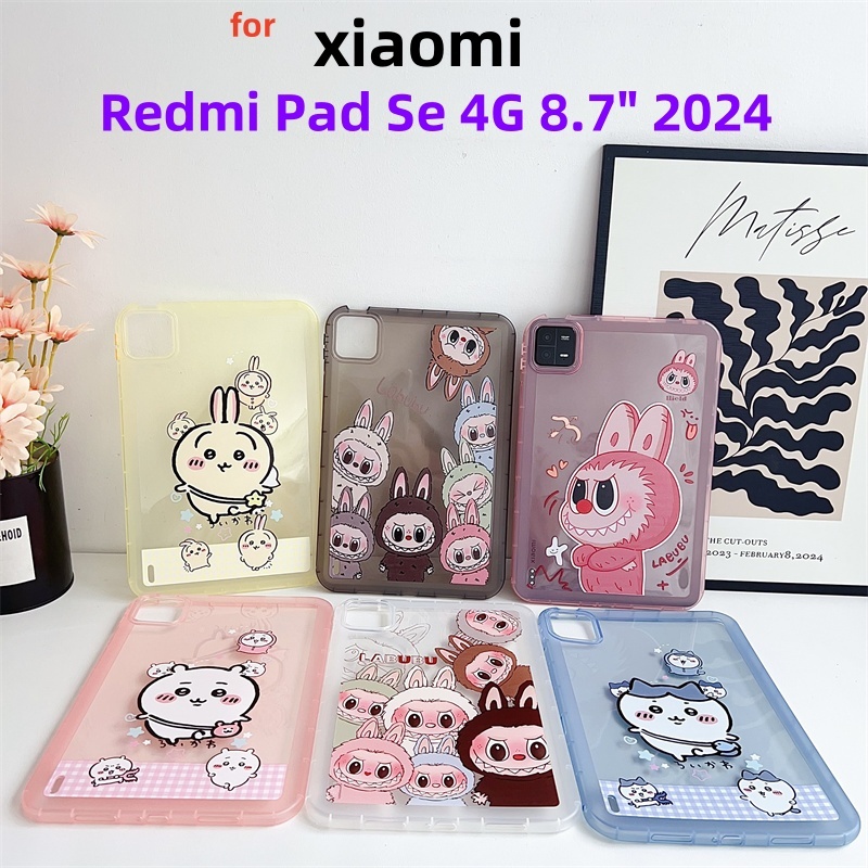 สําหรับ Xiaomi Redmi Pad Se 4G 8.7 "2024 การ์ตูนน่ารักรูปแบบซิลิโคนกันกระแทกนุ่มกลับ TPU Protector กรณี