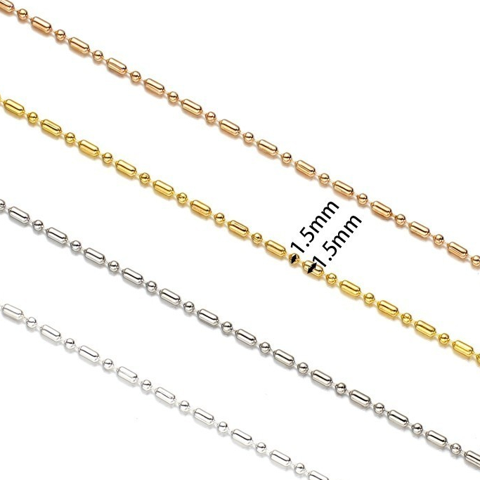 St. kunkka 5M 1.5mm สร้อยคอเหล็กโซ่ ห่วงโซ่ลูกปัดห่วงโซ่สร้อยคอโซ่ลูกปัดสําหรับเครื่องประดับ DIY สร้