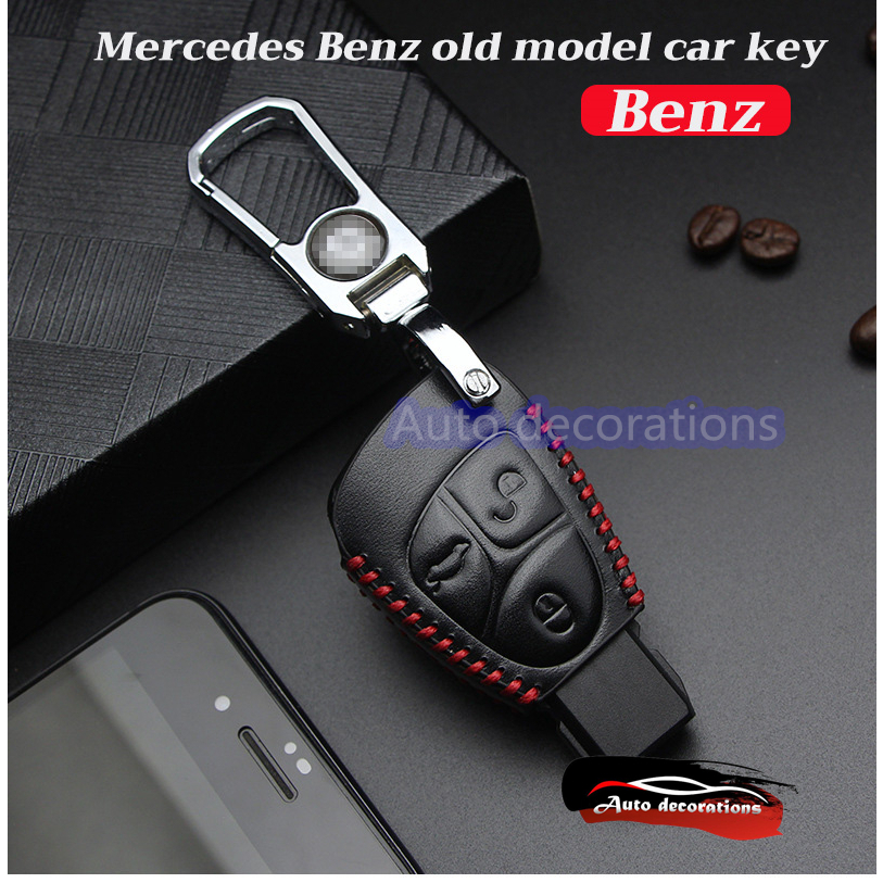 เหมาะสําหรับกุญแจรถ Mercedes-Benz รุ่นเก่า 3 ปุ่ม Benz W124 W203 W204 W210 W211 ปลอกกุญแจหนัง