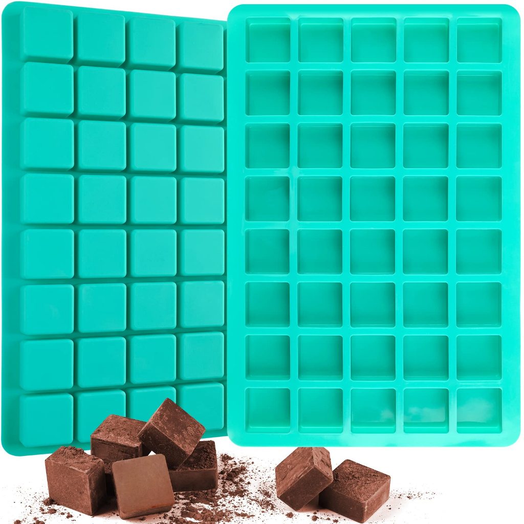 40-cavity Square Caramel Candy แม่พิมพ์ซิลิโคน,ช็อกโกแลตฟอร์ฟทรัฟเฟิล,ระเบิดไขมันขนมคีโต,วิสกี้ถาดน้