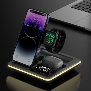New 5 in 1 Protable Wireless Fast Charger Dock Station สําหร…
