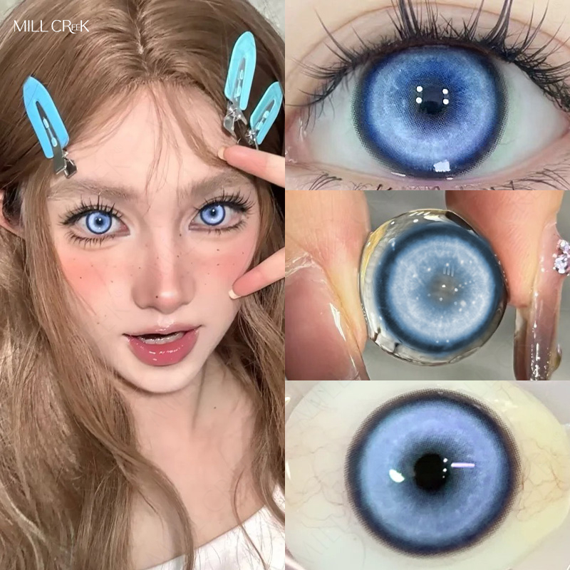 Mil CREEK คอนแทคเลนส์ขนาดใหญ่เส้นผ่านศูนย์กลาง 14.5mm2pcscosplay ฮาโลวีนสี Rendering1 ปีใช้