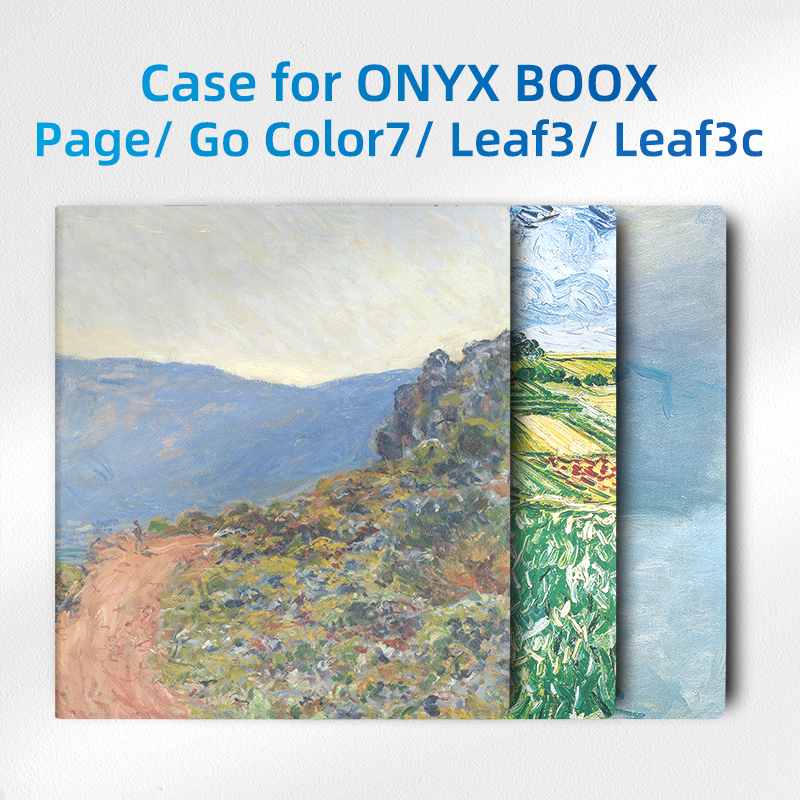 เคสป้องกันสำหรับ Onyx Boox Page และ Boox Go Color 7 เคสป้องกันสำหรับเครื่องอ่าน eBook Boox Leaf3 ขนาด 7 นิ้ว พร้อมฟังก์ชัน Sleep/Wake ลวดลายภาพวาดสีน้ำมัน