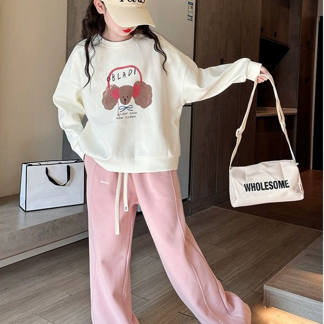 [สปอต] 3-14 ปี ชุดเดรสสำหรับสาว,ชุดฤดูใบไม้ร่วงสำหรับสาว,ชุดกีฬาลำลองแขนยาวขนาดใหญ่,สาวแฟชั่นการ์ตูนสองชิ้น,, - รูปที่ 7