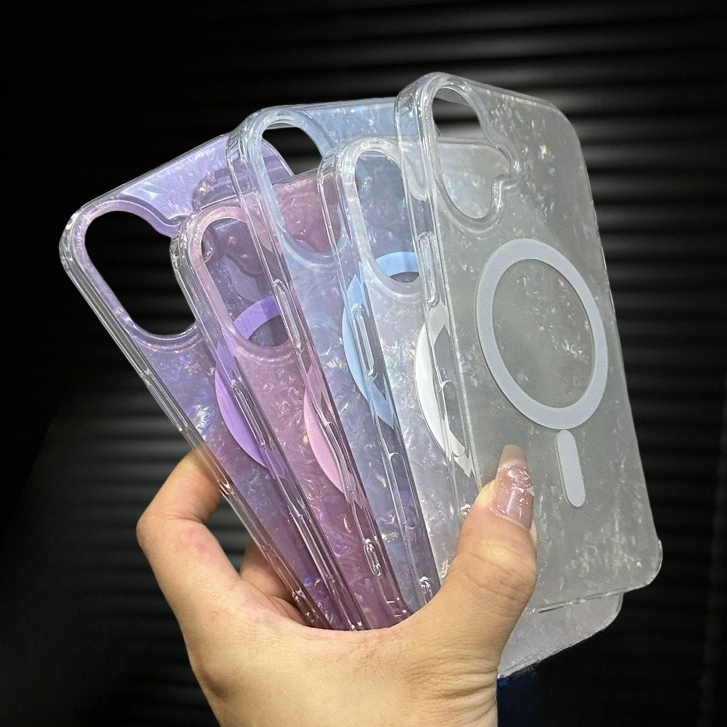 【Shell pattern/Acrylic hard case/Purple】เคส compatible for iPhone 13 14 15 16 pro max case