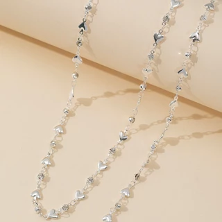 Yx วันหยุด Love Heart Pearl Rhinestone สร้อยคอยาวของขวัญวันหยุดผู้หญิงเครื่องประดับ