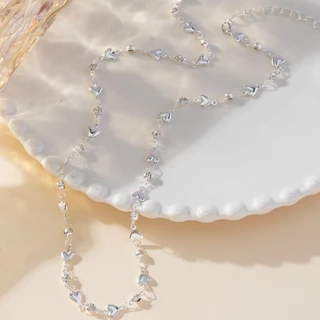 Yx วันหยุด Love Heart Pearl Rhinestone สร้อยคอยาวของขวัญวันหยุดผู้หญิงเครื่องประดับ