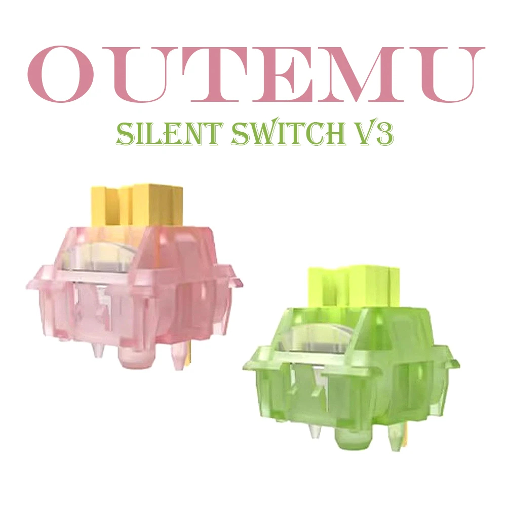 Outemu Silent Peach Switches V3 Silent Customing Mechanical Keyboard Linear Switch Factory Prelubed 5pin พร้อมคู่มือแสง สัมผัสมั่นคงมากขึ้นและเรียบเนียน