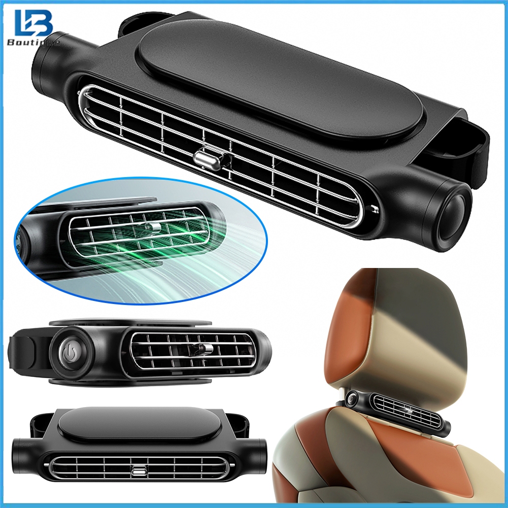Universal Car Seat Fan Dual-turbine Car Headrest Cooling Fan 3 ความเร็วเกียร์พัดลมปรับฤดูร้อนแบบพกพาพัดลมระบายความร้อนในรถยนต์