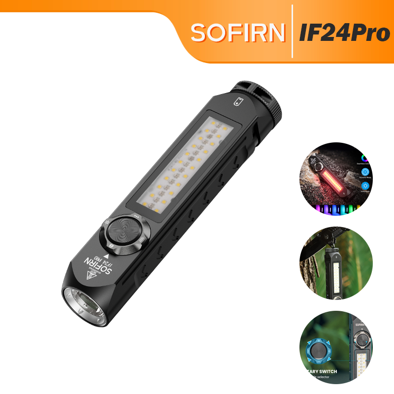 SOFIRN IF24PRO อัพเกรด Mini 1800lm SFT40 Strong Buck Driver RGB Light Magnetic Tailcap ไฟฉาย