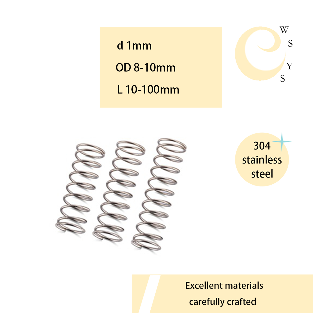 [wsys]สปริงกด-สปริงดัน  เหล็กสปริง ขนาด compression spring(d1.0mm L10-100mm OD8-10mm THHC)
