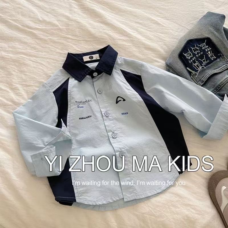 ชายเสื้อแขนยาวแจ็คเก็ตฤดูใบไม้ผลิฤดูใบไม้ร่วงสไตล์ใหม่เด็กเกาหลีรุ่นความคมชัดสีแฟชั่นทุกการแข่งขันสบายๆสวมใส่ด้านนอกด้านบน