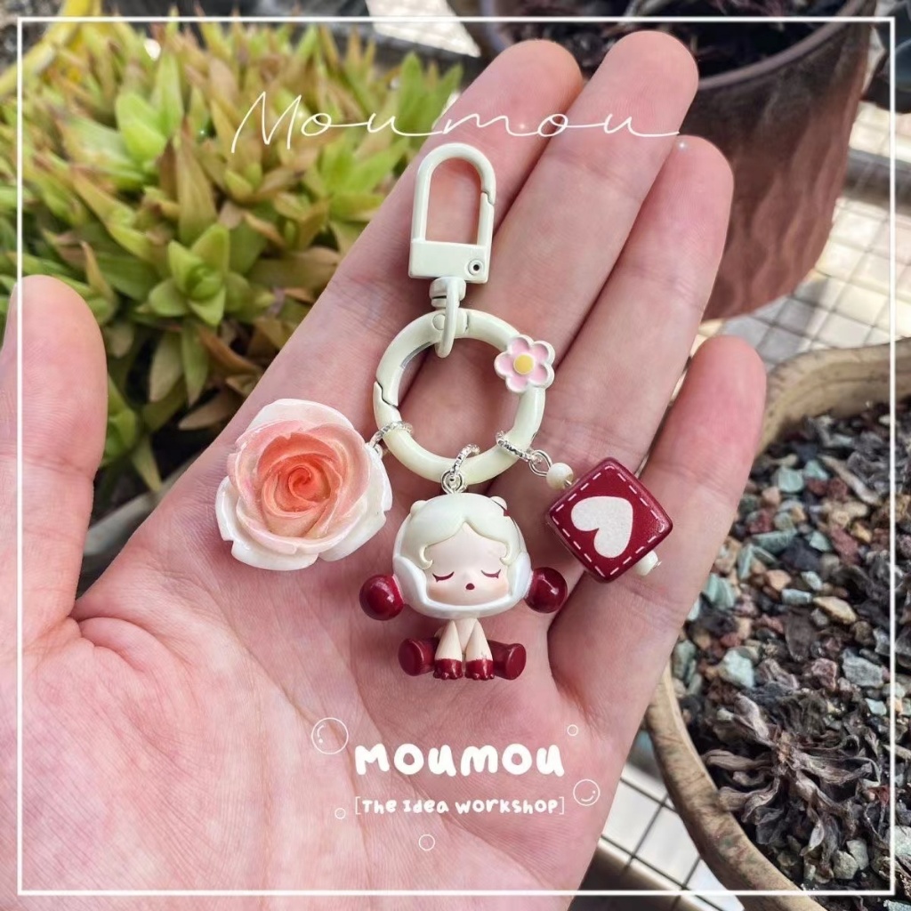 POPBEAN DIY Skull panin SP นั่ง popbean พวงกุญแจตกแต่งของขวัญสําหรับเด็กผู้หญิง