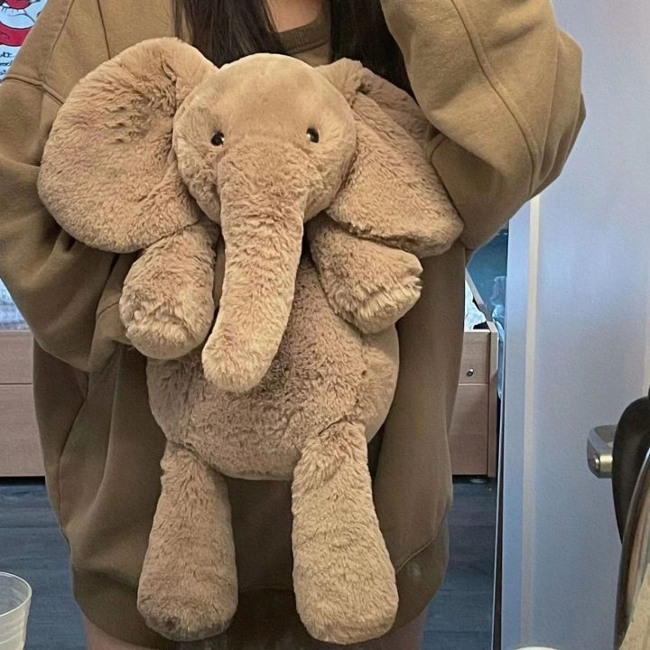 Jellycat หมอนตุ๊กตานุ่ม รูปการ์ตูนช้างน่ารัก 70 ซม. สีเทา สําหรับเด็ก