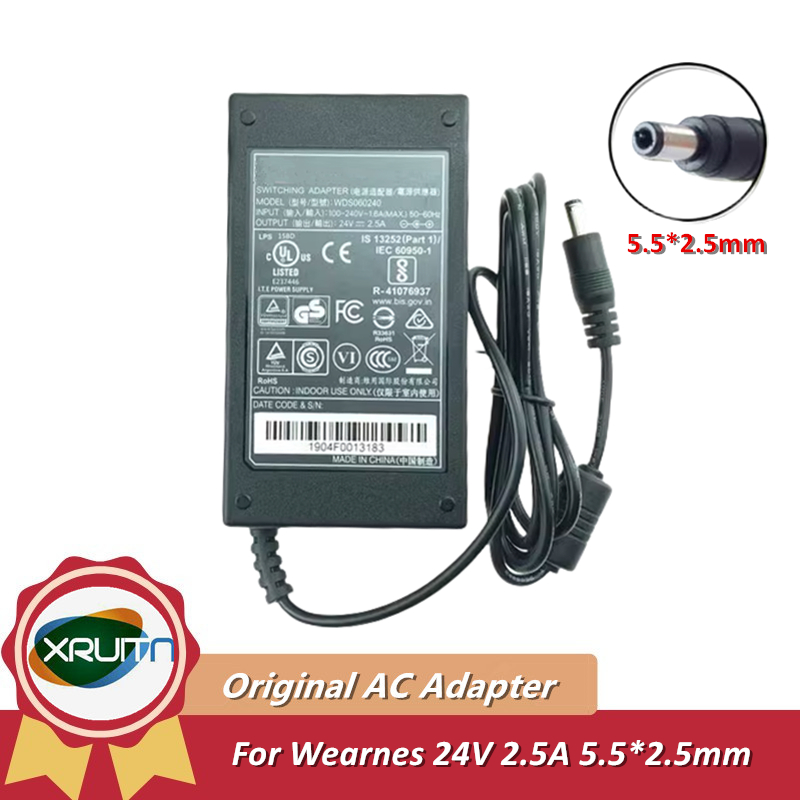 Wearnes WDS ของแท้060240 24V 2.5A 60W Switching AC Adapter Charger สําหรับ GODEX เครื่องพิมพ์แหล่งจ่