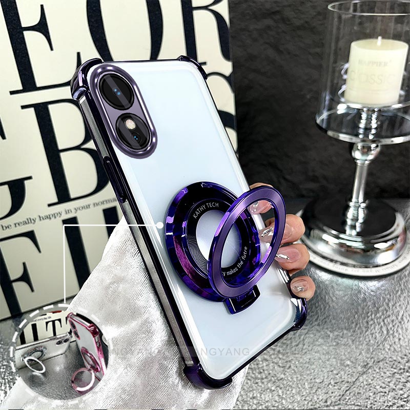 สําหรับ OPPO reno 8T 4G reno 8T 5G Electroplating สี่มุม anti drop ออกแบบเคสโทรศัพท์ซิลิโคน TPU โทรศัพท์ soft case วงเล็บฟรี
