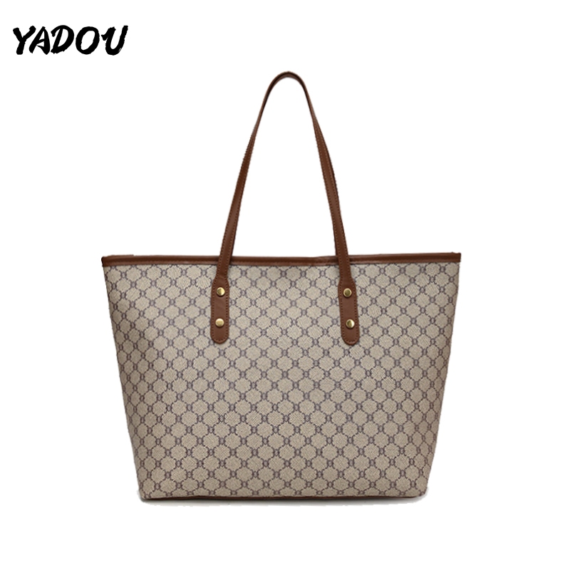 YADOU กระเป๋าสะพายไหล่ ทรงโท้ท จุของได้เยอะ สไตล์ยุโรป และอเมริกา สําหรับผู้หญิง