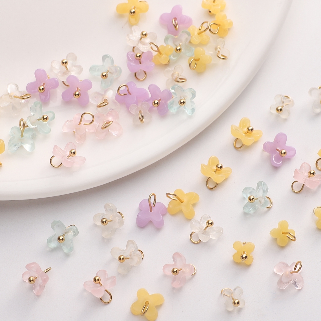 5-7 มม. 5 ชิ้น/ถุง จี้ หอมหมื่นลี้ เรซิ่นโปร่งแสงที่มีสีสันสําหรับสวมใส่ทุกวันอุปกรณ์เสริมและเครื่องประดับทํา