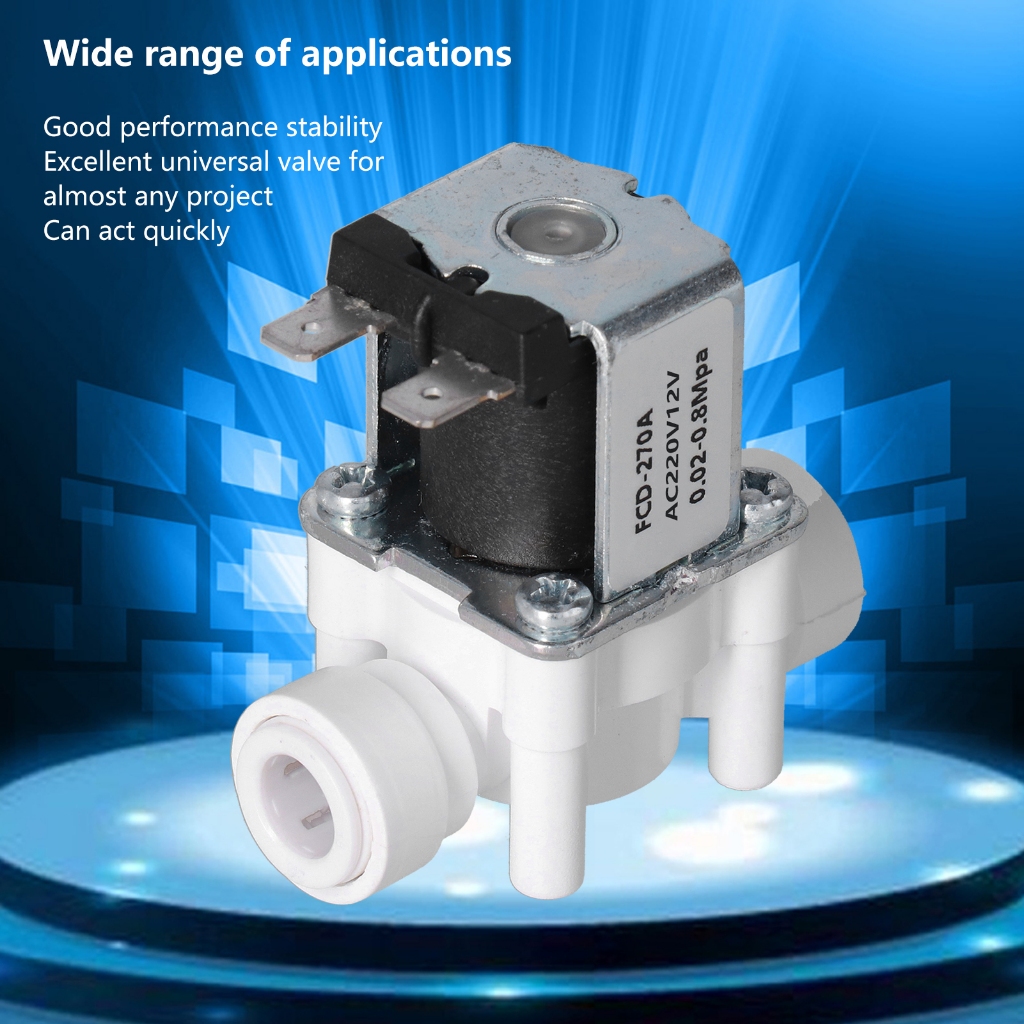 MMADAR พลาสติกไฟฟ้าโซลินอยด์วาล์ว 3/8in Quick Connector ปกติปิดโซลินอยด์วาล์ว